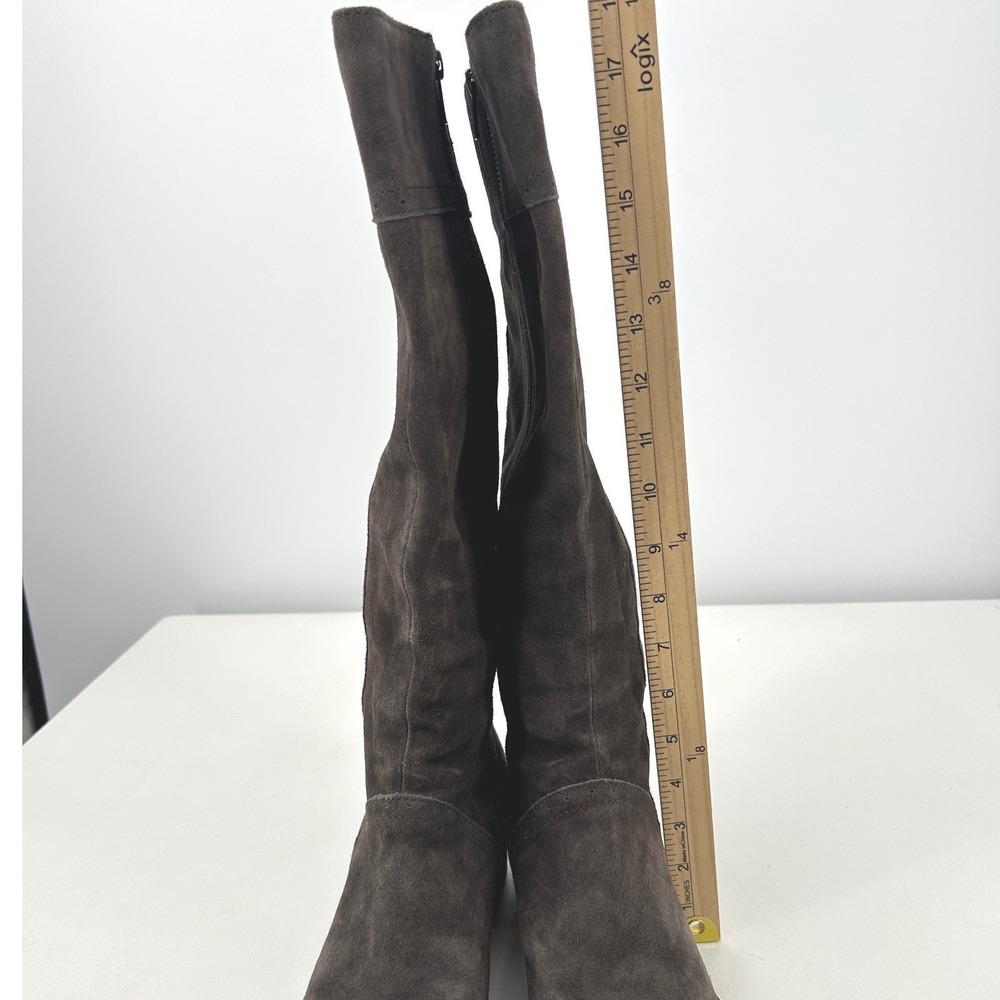 Born Women Grey Suede Tall Riding Boots Side Zip Buckle CQG16 Size 9.5 M - Picture 9 of 9
